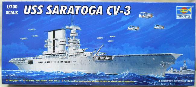 Trumpeter 1/700 CV-3 USS Saratoga Aircraft Carrier 1930s Configuration, 05738 plastic model kit